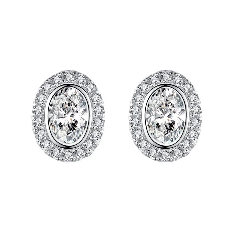 Sparkle Oval Zirconia Stud Earring 40200312