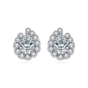 Geometric Waterdrop Zirconia Stud Earring 40200313