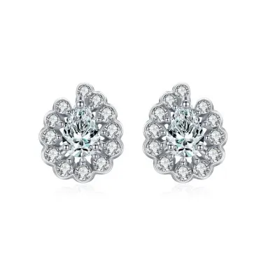 Geometric Waterdrop Zirconia Stud Earring 40200313