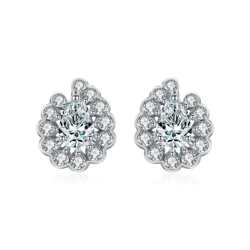 Geometric Waterdrop Zirconia Stud Earring 40200313