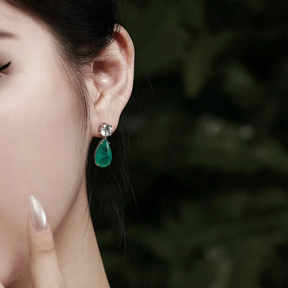 Shiny Waterdrop Zirconia Stud Earring 40200316 - image2