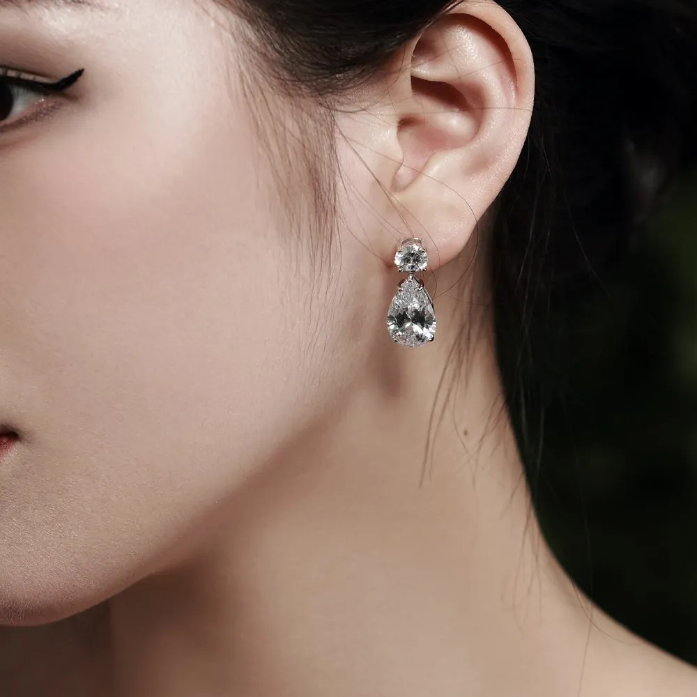 Shiny Waterdrop Zirconia Stud Earring 40200316 - image1