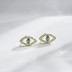 925 Sterling Silver Zirconia Evil Eye Stud Earring 40200317