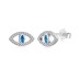 925 Sterling Silver Zirconia Evil Eye Stud Earring 40200317
