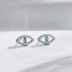 925 Sterling Silver Zirconia Evil Eye Stud Earring 40200317