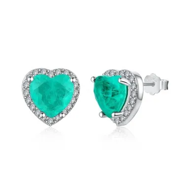 Vintage Heart Zirconia Wedding Stud Earring 40200318