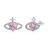 Pink Heart Zirconia Star Heart Stud Earring 40200322