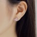 Pink Heart Zirconia Star Heart Stud Earring 40200322