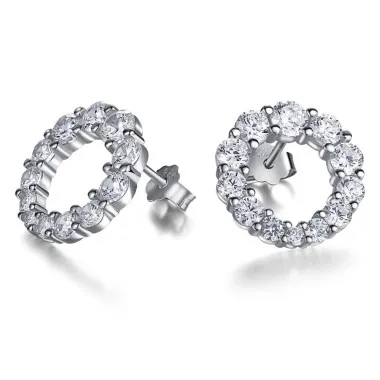 Shiny Zirconia Circle Stud Earring 40200327