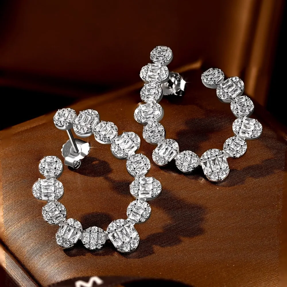 Shiny U Shape Zirconia Stud Earring 40200331 - image2