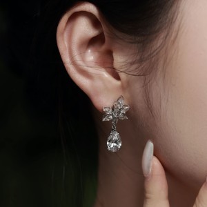5A Waterdrop Zirconia Wedding Stud Earring 40200332