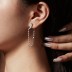 Shiny Zirconia Tassel Stud Earring 40200333