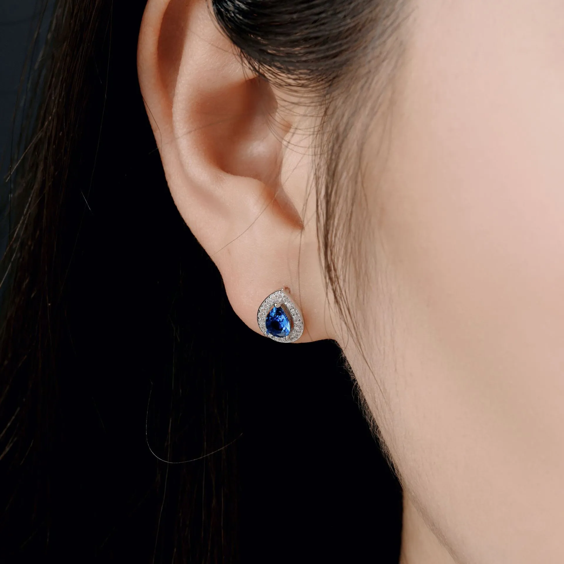 Zirconia Waterdrop Stud Earring 40200337 - image1