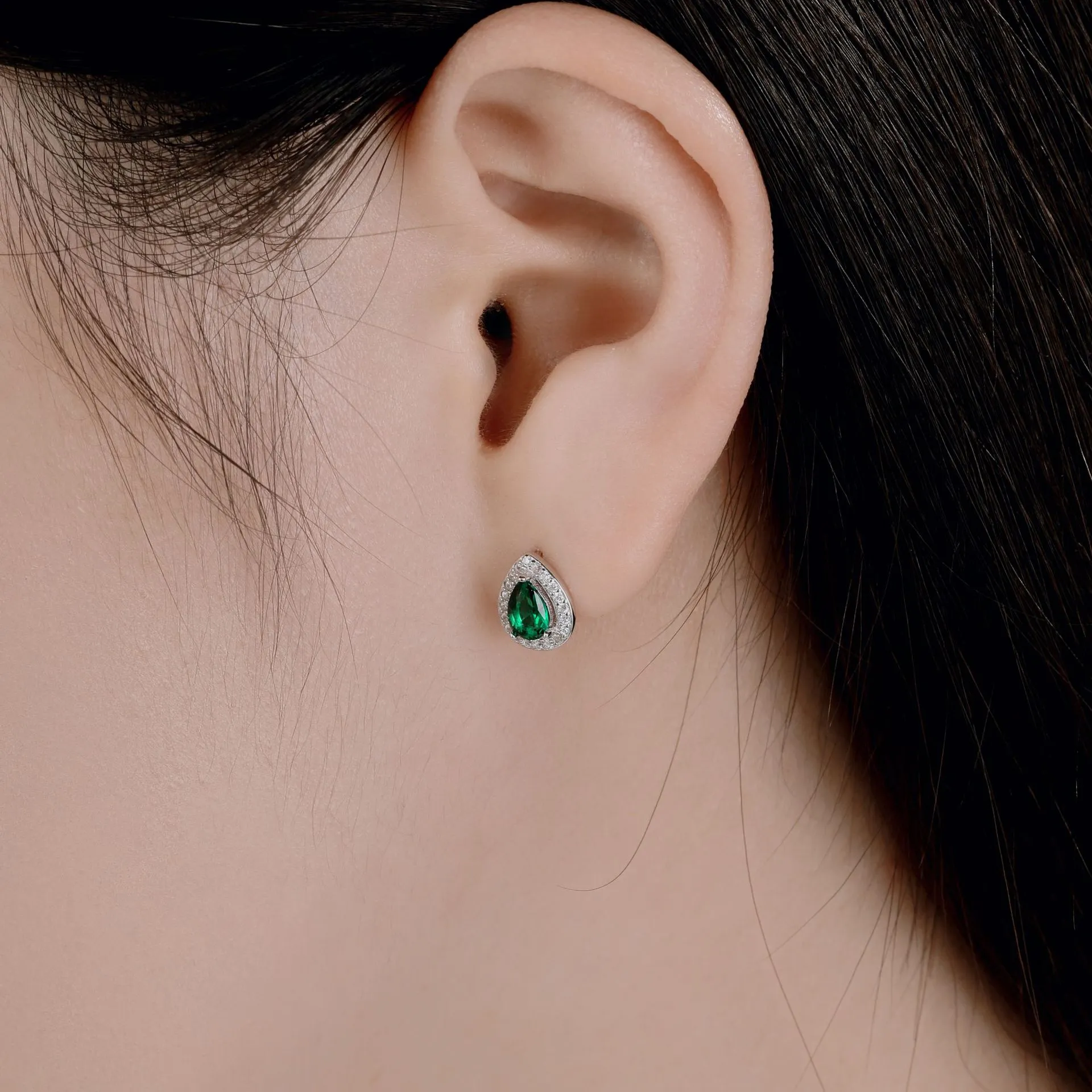 Zirconia Waterdrop Stud Earring 40200337 - image2