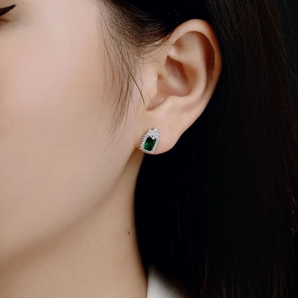 Vintage Rectangle Zirconia Stud Earring 40200338 - image3