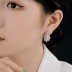 Luxury Oval Zirconia Flower Stud Earring 40200341