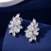 Luxury Oval Zirconia Flower Stud Earring 40200341
