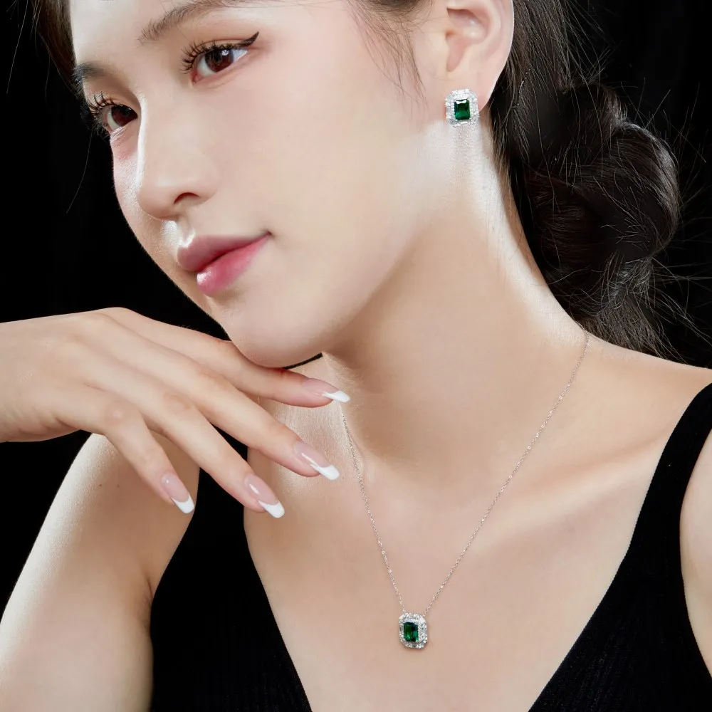 Luxury Rectangle Zirconia Stud Earring 40200342 - image2