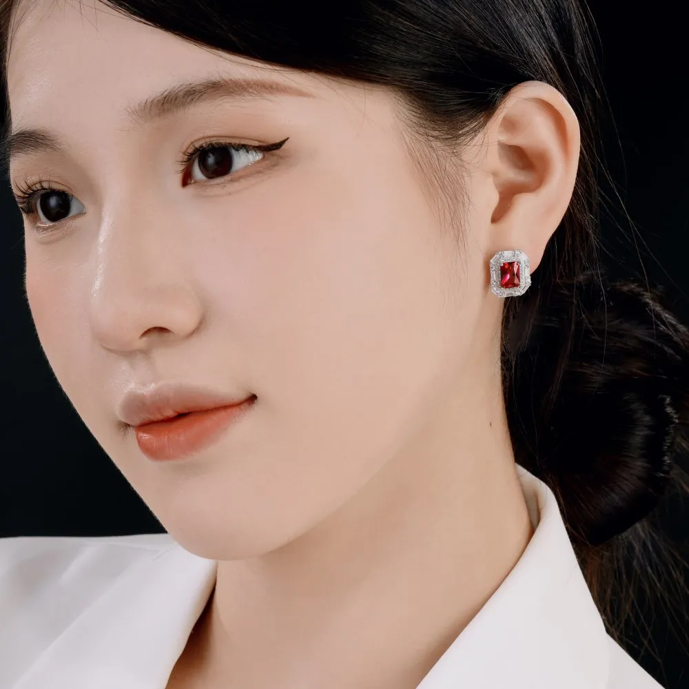 Luxury Rectangle Zirconia Stud Earring 40200342 - image3