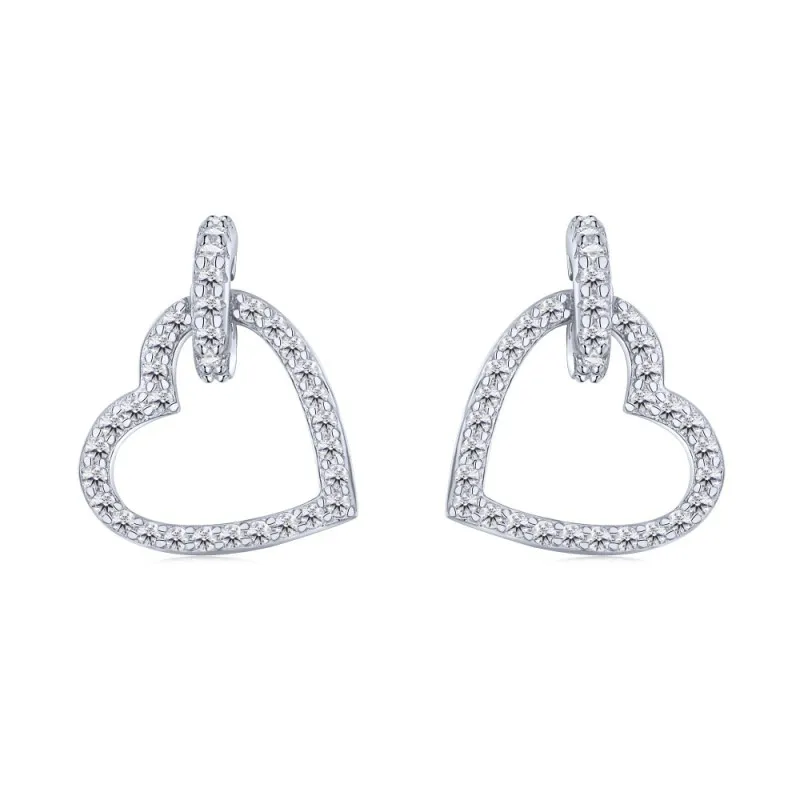 Shiny Heart Zirconia Party Stud Earring 40200343