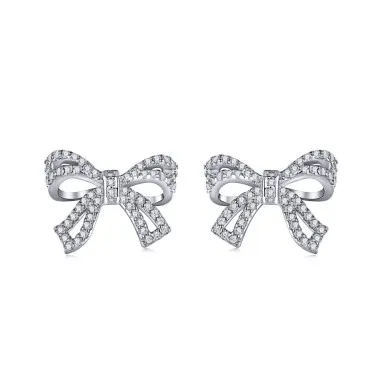 Elegant Zirconia bowknot Stud Earring 40200344