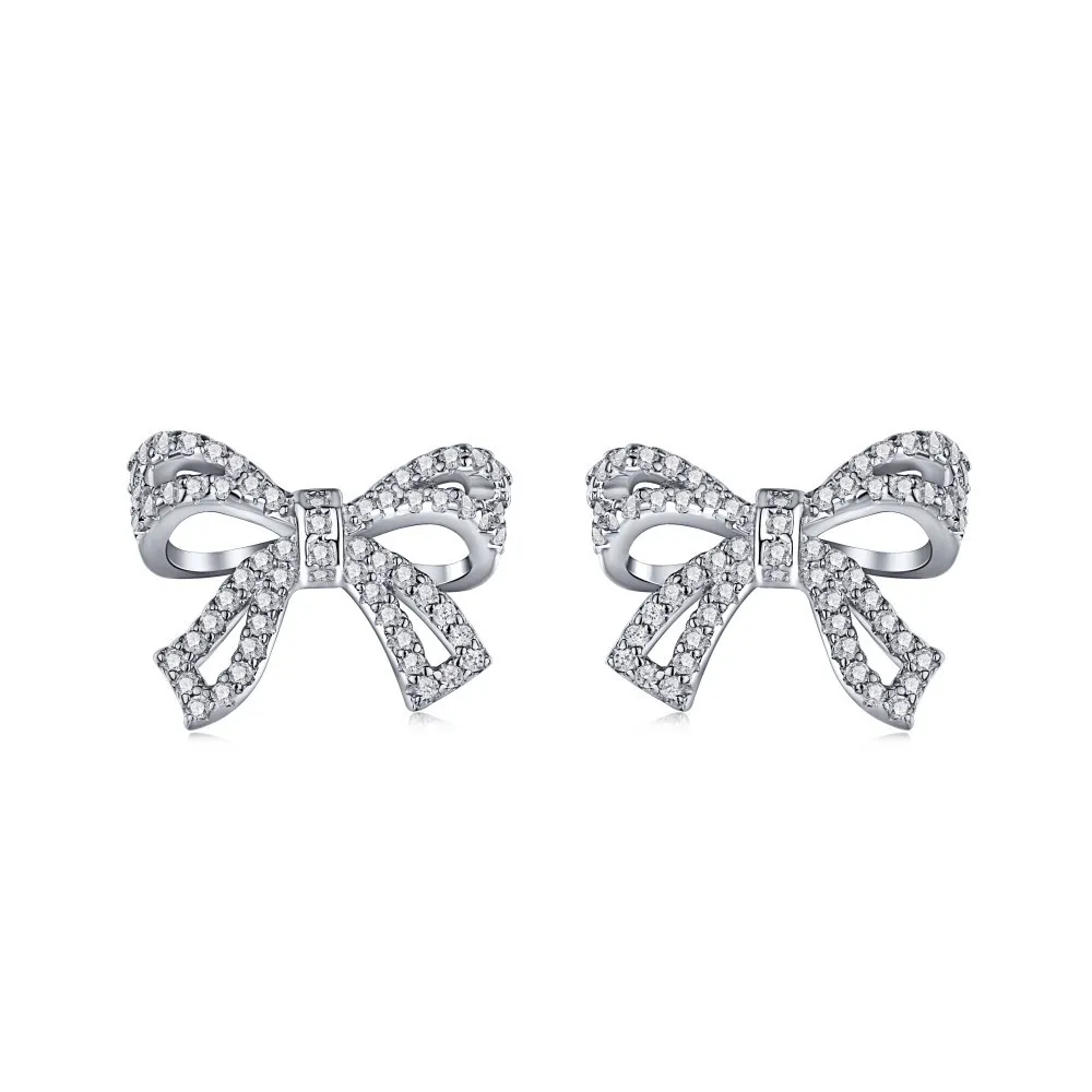 Elegant Zirconia bowknot Stud Earring 40200344