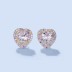 925 Sterling Silver Colorful Zirconia Heart Stud Earring 40200346