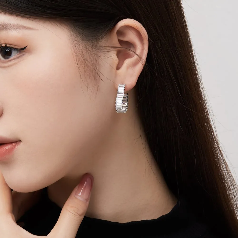 Luxury Zirconia Heart Stud Hoop Earring 40200351 - image1