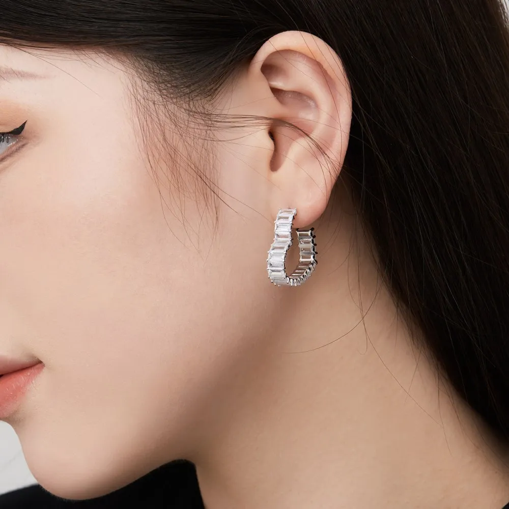 Luxury Zirconia Heart Stud Hoop Earring 40200351 - image2