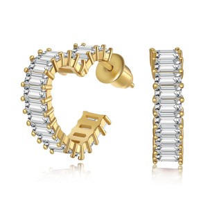 Luxury Zirconia Heart Stud Hoop Earring 40200351
