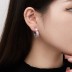 Pink Zirconia Heart Stud Hoop Earring 40200352