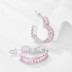 Pink Zirconia Heart Stud Hoop Earring 40200352