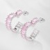 Pink Zirconia Heart Stud Hoop Earring 40200352