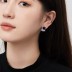 Luxury Zirconia Rectangle Flower Stud Earring 40200353