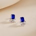 Luxury Zirconia Rectangle Flower Stud Earring 40200353