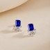 Luxury Zirconia Rectangle Flower Stud Earring 40200353