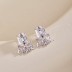 Luxury Zirconia Rectangle Flower Stud Earring 40200353