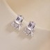 Luxury Zirconia Rectangle Flower Stud Earring 40200353