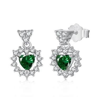 Vintage Zirconia Heart Stud Earring 40200356