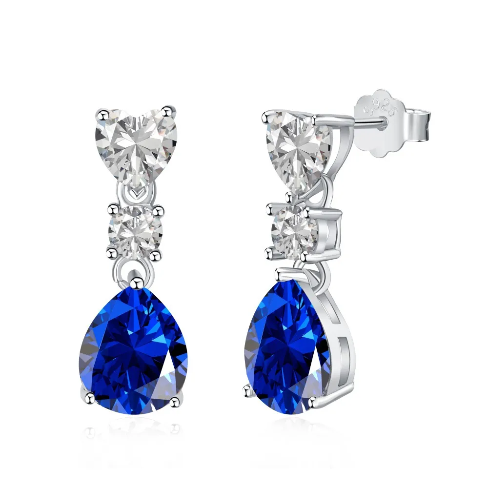 Paraiba Waterdrop Sapphire Stud Dangle Earring 40200359