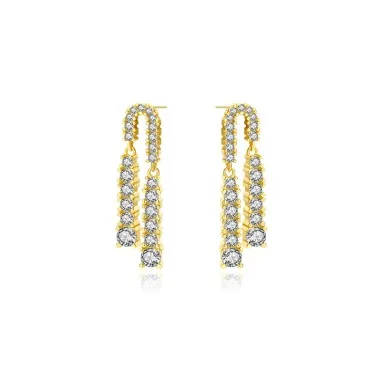 Sparkle Zirconia Party Tassel Stud Earrings 40200361