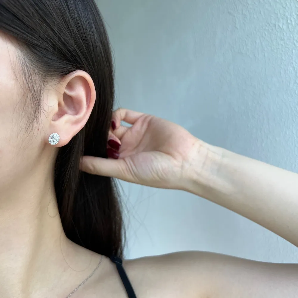 Vintage Oval Zirconia Stud Earrings 40200363 - image1