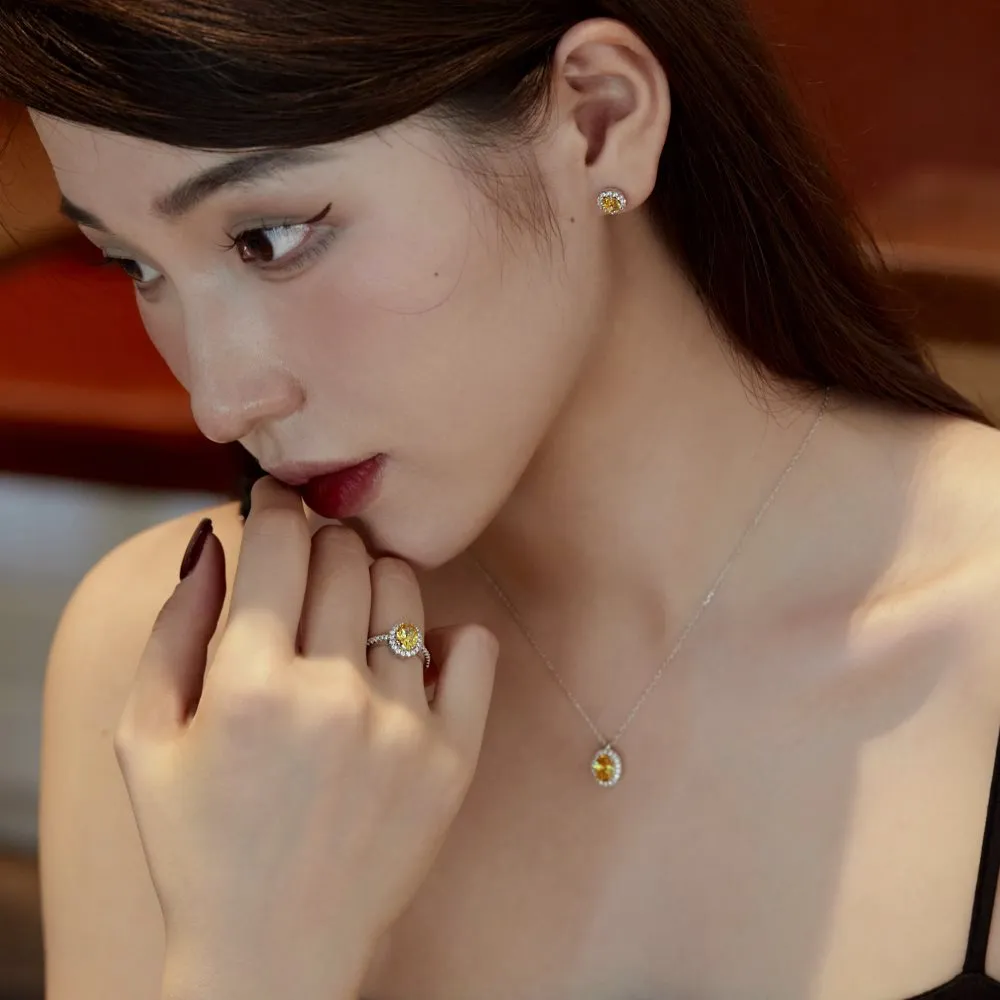 Vintage Oval Zirconia Stud Earrings 40200363 - image2