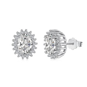 Vintage Oval Zirconia Stud Earrings 40200364
