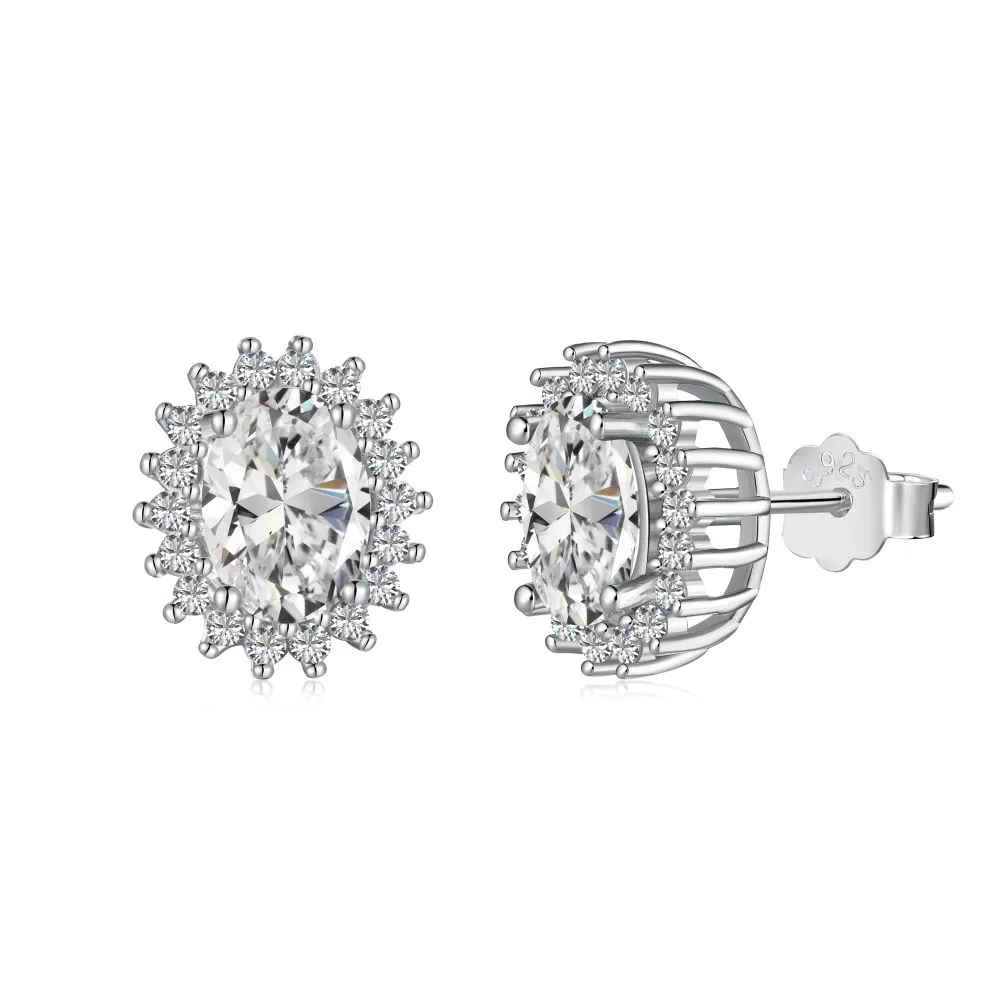 Vintage Oval Zirconia Stud Earrings 40200364