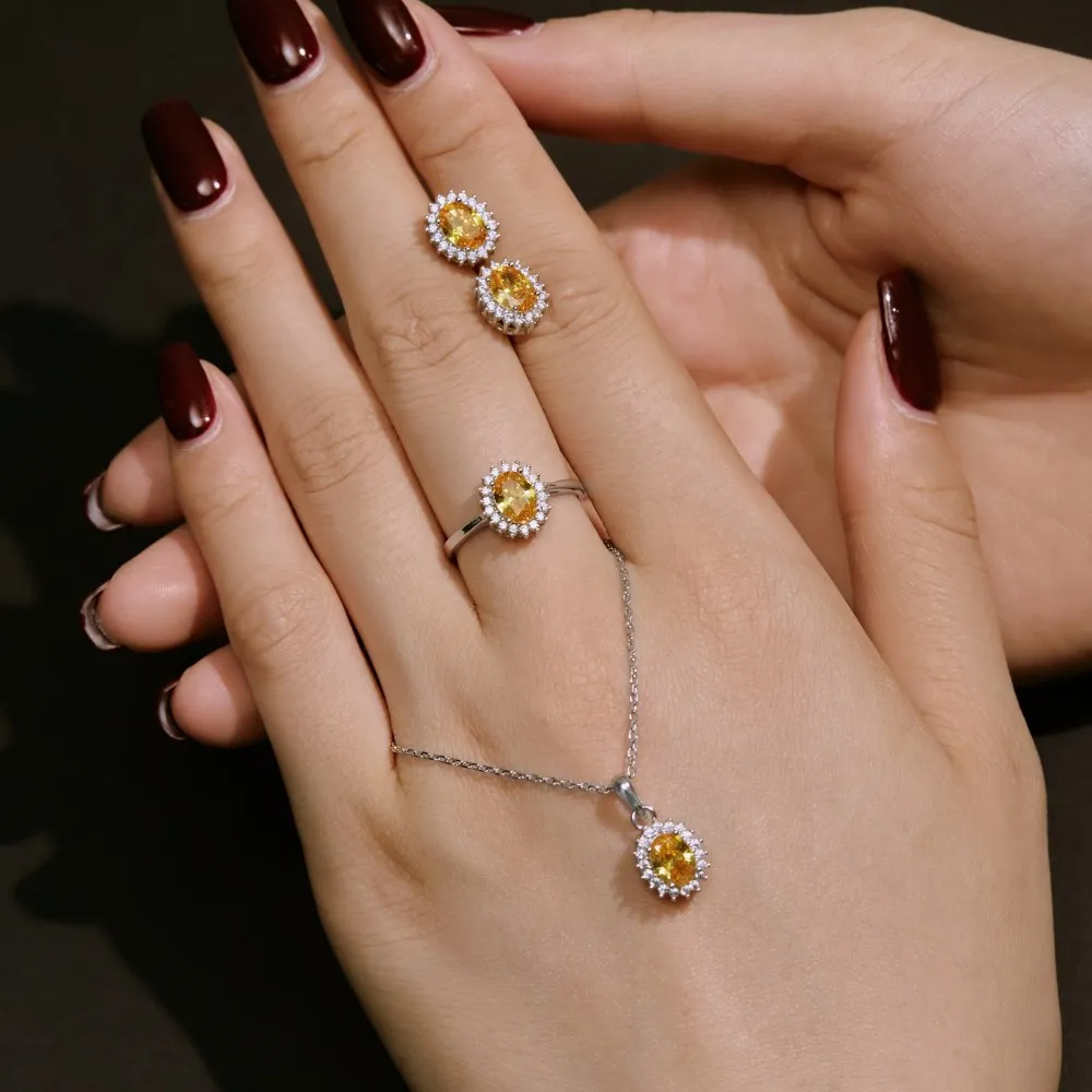 Vintage Oval Zirconia Stud Earrings 40200364 - image2