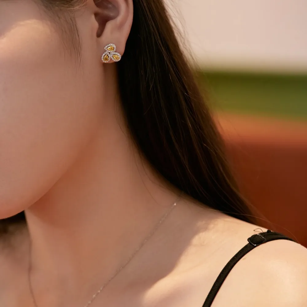 Cluster Teardrop Zirconia Party Stud Earrings 40200367 - image3