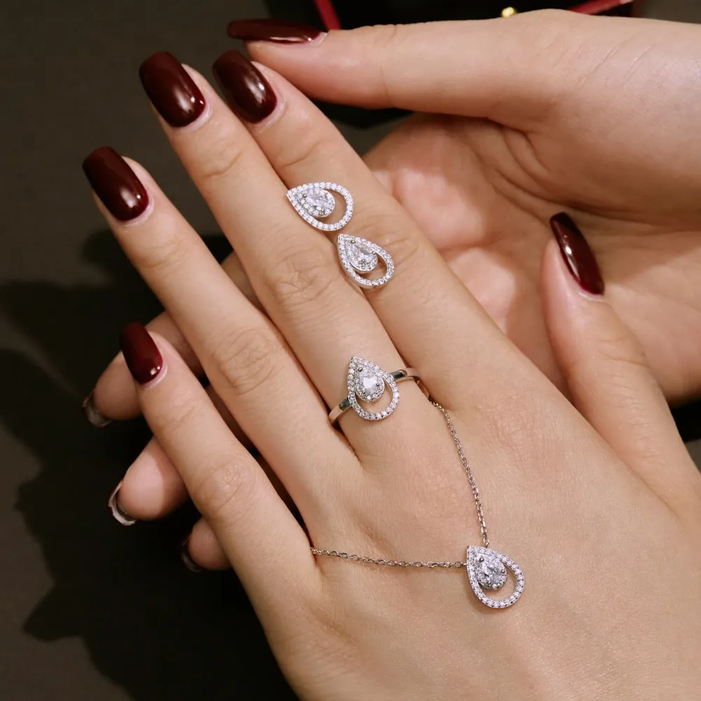 Elegant Teardrop Zirconia Party Stud Earrings 40200369 - image1