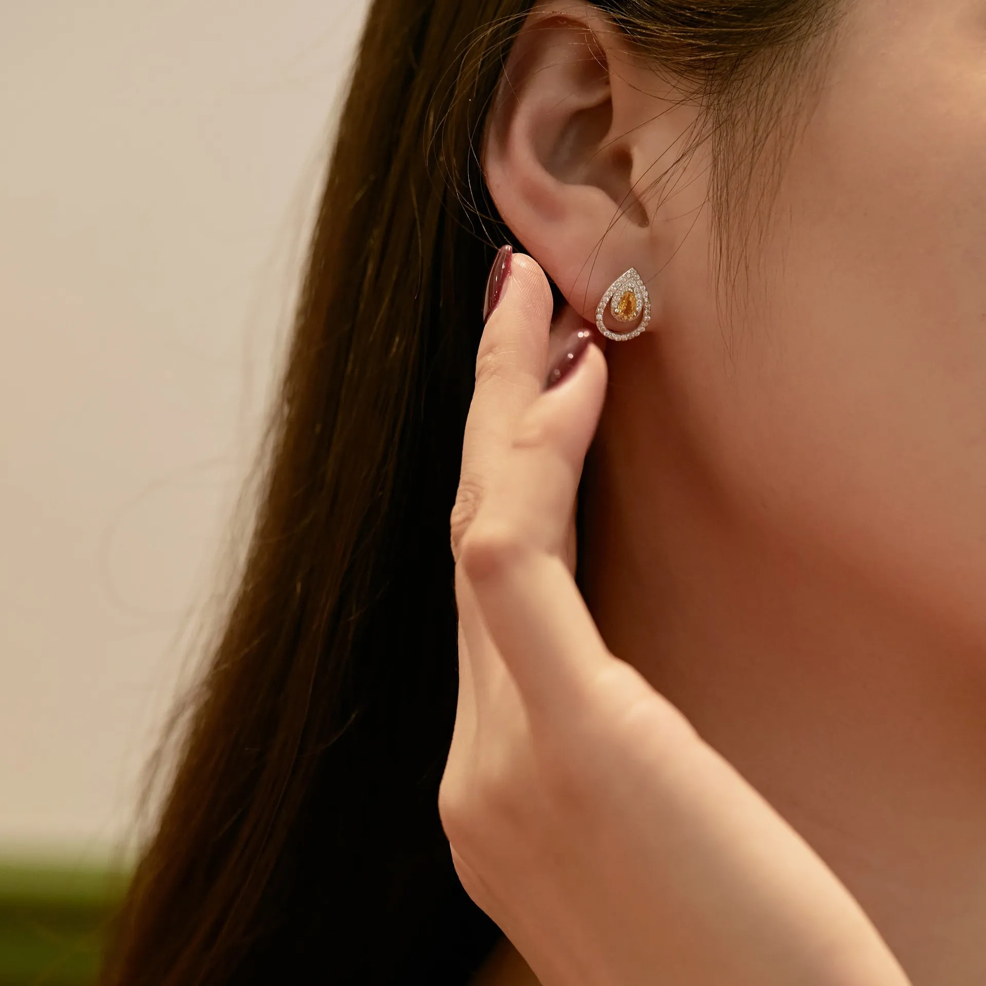 Elegant Teardrop Zirconia Party Stud Earrings 40200369 - image3