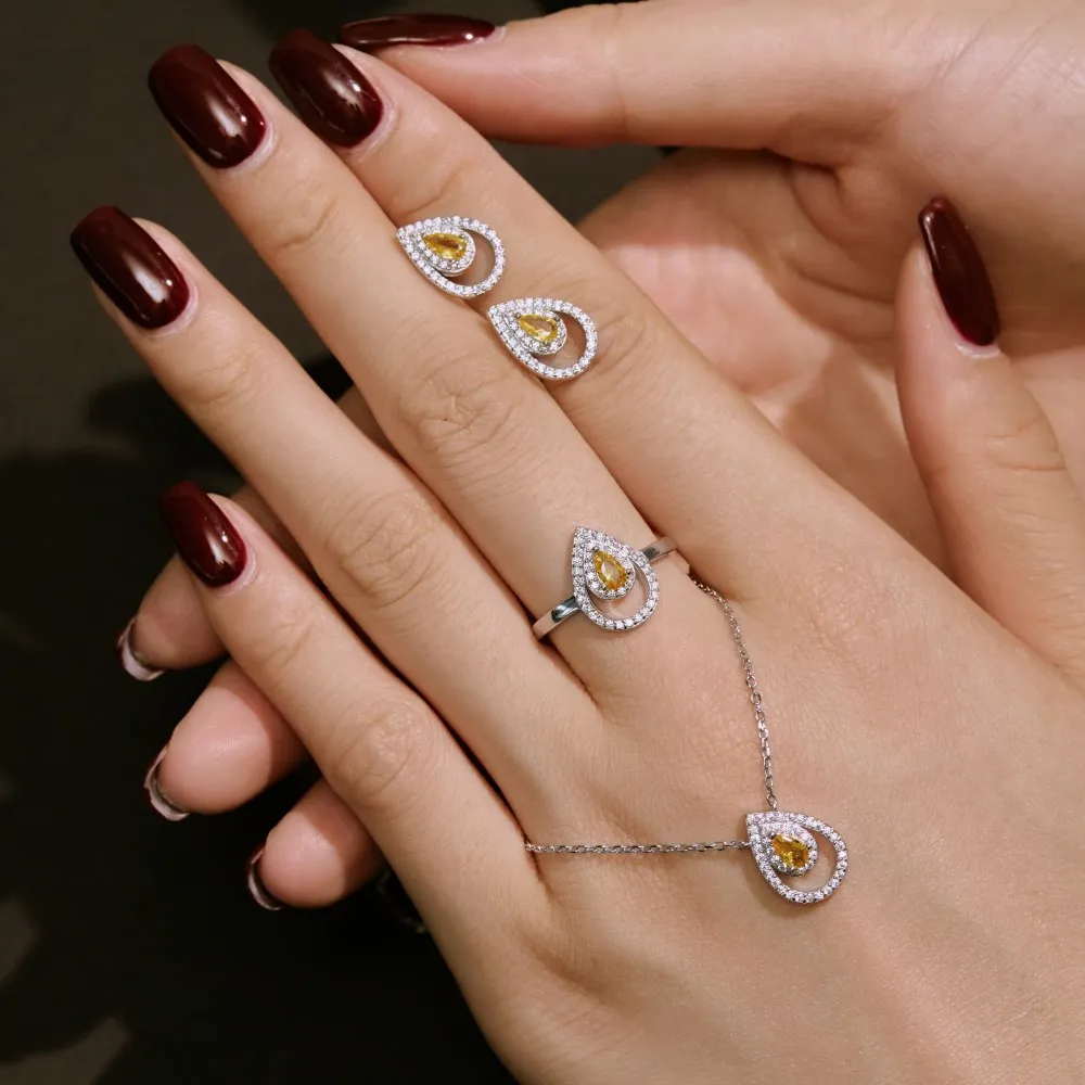 Elegant Teardrop Zirconia Party Stud Earrings 40200369 - image2